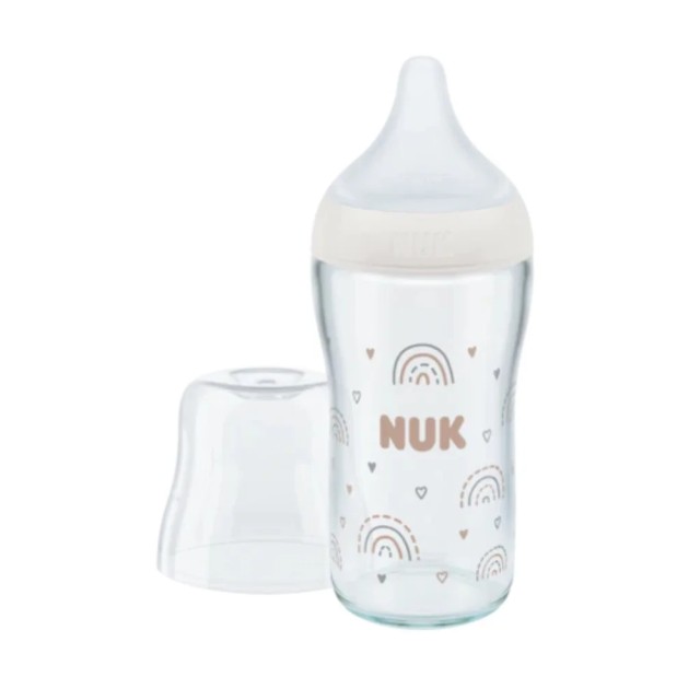 Nuk First Choice Μπιμπερό Γυάλινο με Θηλή Σιλικόνης 0-6m 120ml, 1τμχ