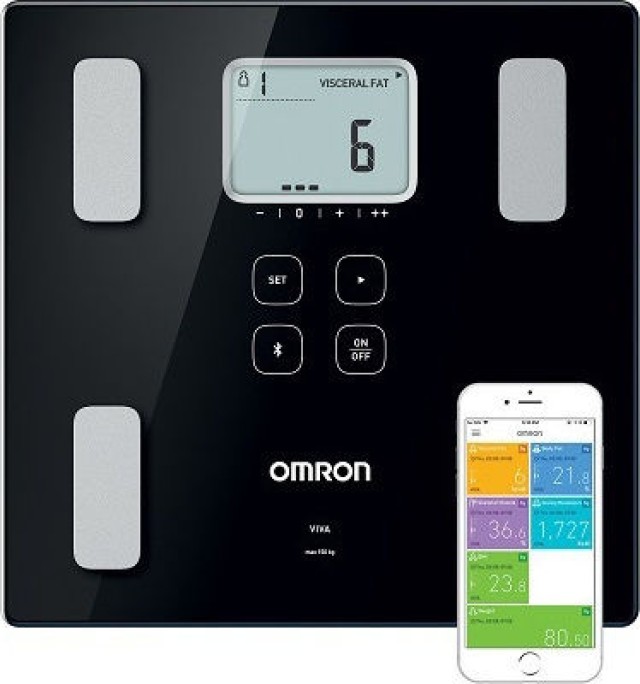 Omron Viva Smart Ζυγαριά με Λιπομετρητή & Bluetooth σε Μαύρο χρώμα, 1 τεμάχιο