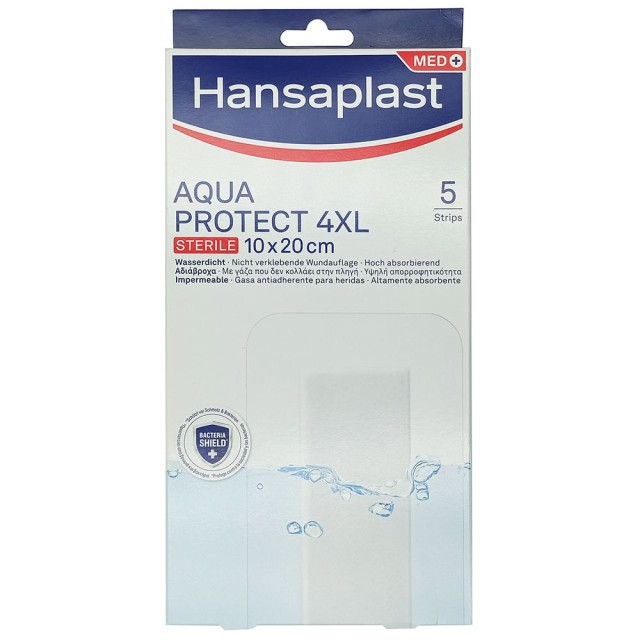 Hansaplast Aδιάβροχα και Αποστειρωμένα Αυτοκόλλητα Επιθέματα Aqua Protect 4XL 10x20cm 5τμχ