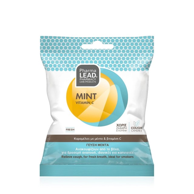 PharmaLead Mint + Vitamin C Καραμέλες Με Γεύση Μέντα Ιδανικές Για Κ...
