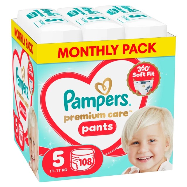 Pampers Premium Care Pants Monthly Pack No.5 (11-17kg) Βρεφικές Πάν...