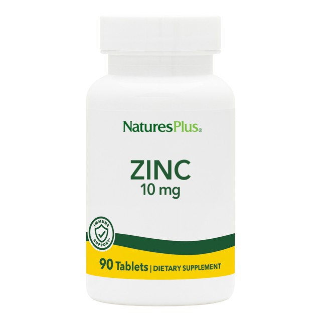 Natures Plus Zinc 10mg Συμπλήρωμα Διατροφής Με Ψευδάργυρο, 90 Ταμπλέτες