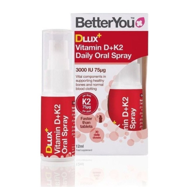 BetterYou Vitamin D+K2 Daily Oral Spray 3000IU (75mg) Βιταμίνη D σε Σπρέι, 12ml