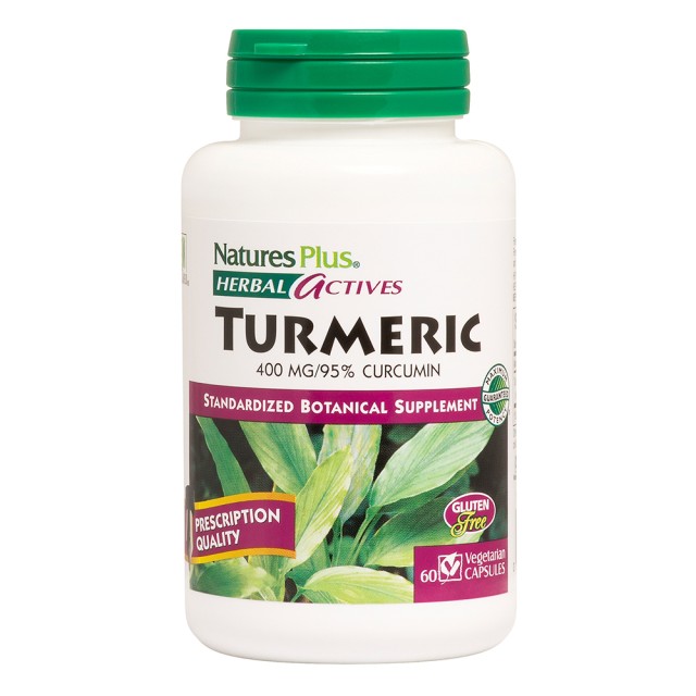 Natures Plus Turmeric 400mg Αντιοξειδωτικό Συμπλήρωμα από Κουρκουμά, 60 Φυτικές Κάψουλες