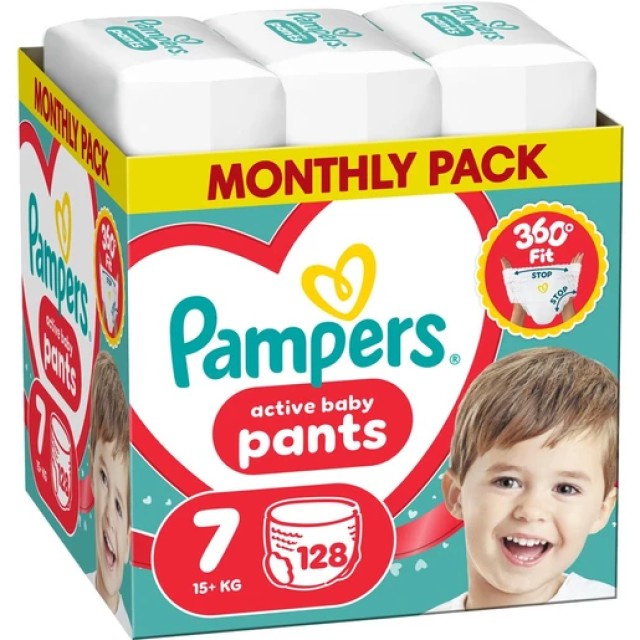 Pampers Active Baby Pants Monthly Pack Νο7 (15+kg) Πάνες Βρακάκι, 1...