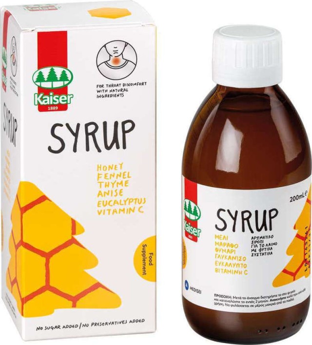 Kaiser Syrup Classic Σιρόπι για Ερεθισμένο Λαιμό και Βήχα Κλασική Γεύση, 200ml