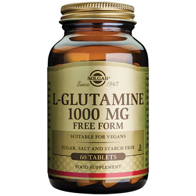 Solgar L-Glutamine 1000mg Συμπλήρωμα Διατροφής Με Γλουταμίνη Για Πεπτικό Σύστημα, 60 Φυτικές Κάψουλες