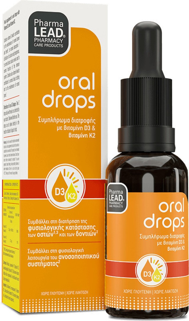 Pharmalead Oral Drops D3 & K2 Συμπλήρωμα Διατροφής Με Βιταμίνη D3&K2 Σε Σταγόνες, 20ml