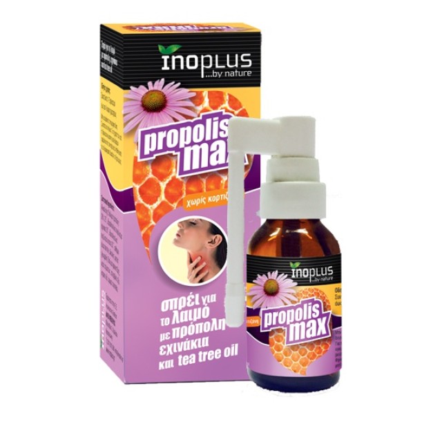 Inoplus Propolis Max Throat Spray Σπρέι για το Λαιμό με Πρόπολη, Εχινάκεια και Tea Tree Oil, 20ml