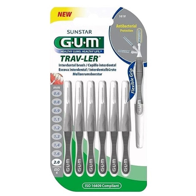 Gum Trav-ler Interdental Brush (1618) Μεσοδόντια Βουρτσάκια 2.0mm, ...