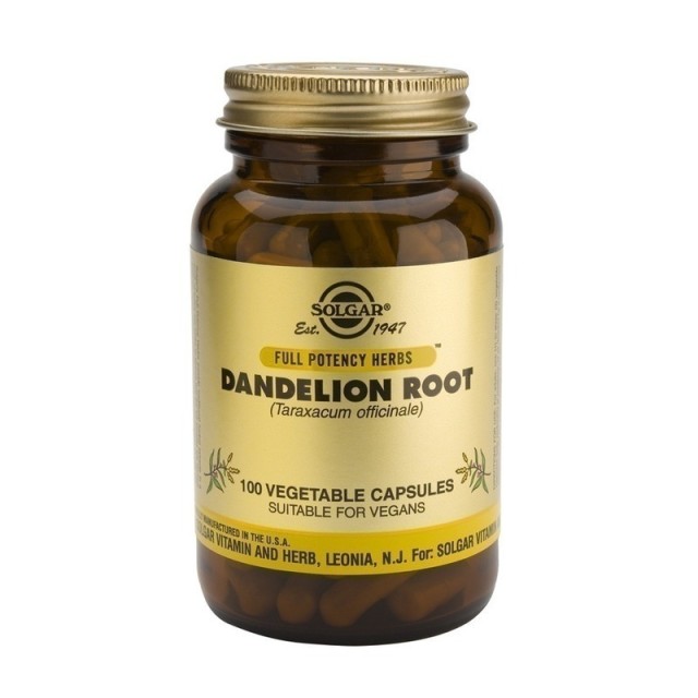 Solgar Dandelion Root Συμπλήρωμα Διατροφής Αποτοξινωτικό του Ήπατος - Διουρητικό 100 φυτοκάψουλες