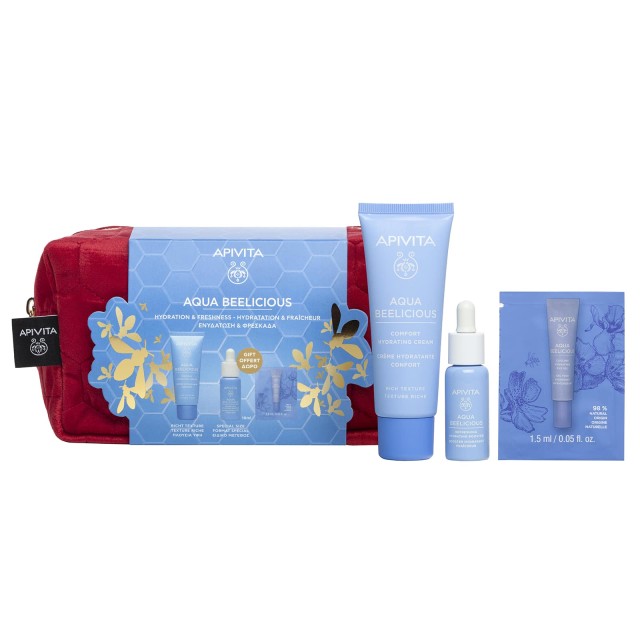 Apivita Promo Aqua Beelicious Κρέμα-Gel Πλούσιας Υφής + ΔΩΡΟ Μini Booster A + Foil Δροσιστικό Gel Ενυδάτωσης για τα Μάτια