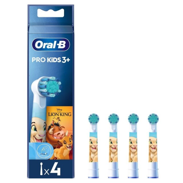 Oral-B Pro Kids Toothbrush Heads Ανταλλακτικές Κεφαλές Oδοντόβουρτσας The Lion King 3+, 4τμχ