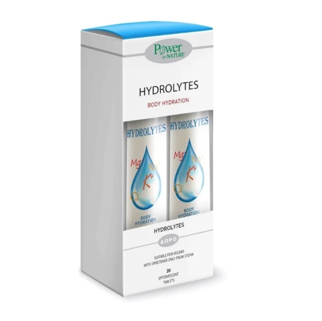 Power Health Set Hydrolytes Συμπλήρωμα Ηλεκτρολυτών, 20 + 20 Aναβράζοντα Δισκία