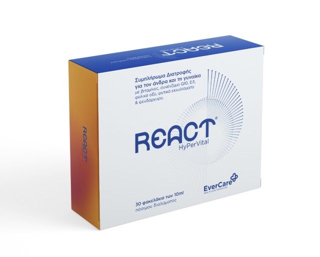 EverCare React HyPerVital Πολυβιταμινούχο Συμπλήρωμα Διατροφής, 30 ...