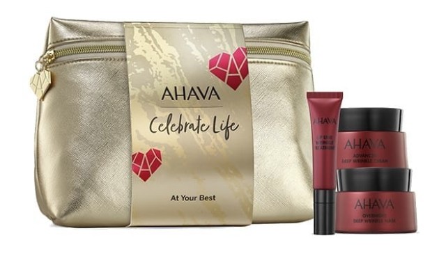 Ahava Promo Celebrate Life At Your Best με Apple of Sodom Advanced Deep Wrinkle Cream, 50ml, Overnight Deep Wrinkle Mask, 50ml, Lip Line Wrinkle Treatment, 15ml & Δώρο Νεσεσέρ, 1σετ