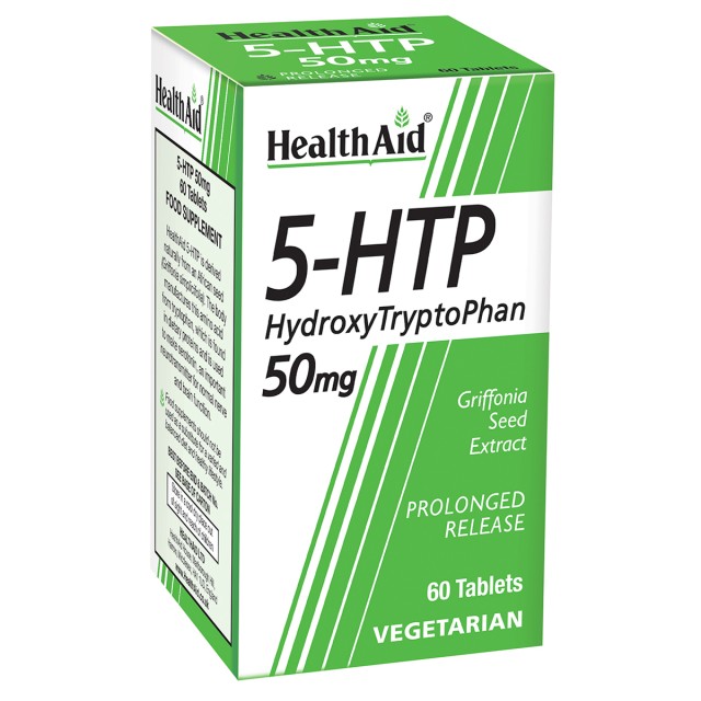 Health Aid 5-HTP 50mg Συμπλήρωμα Διατροφής για Ρύθμιση της Σεροτονίνης Βραδείας Αποδέσμευσης, 60 Ταμπλέτες