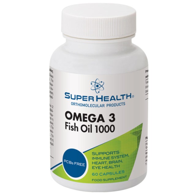 Super Health Omega 3 Fish Oil 1000 Συμπλήρωμα Διατροφής με Ιχθυέλαιο Πλούσιο σε EPA και DHA, 60caps