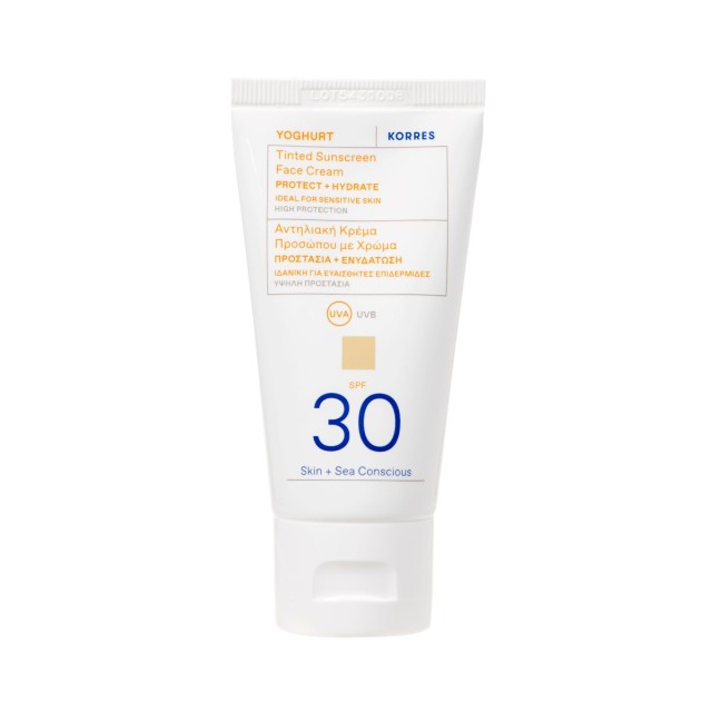 Korres Yoghurt Tinted Sunscreen Face Cream Αντηλιακή Κρέμα Προσώπου Με Χρώμα SPF30, 50ml