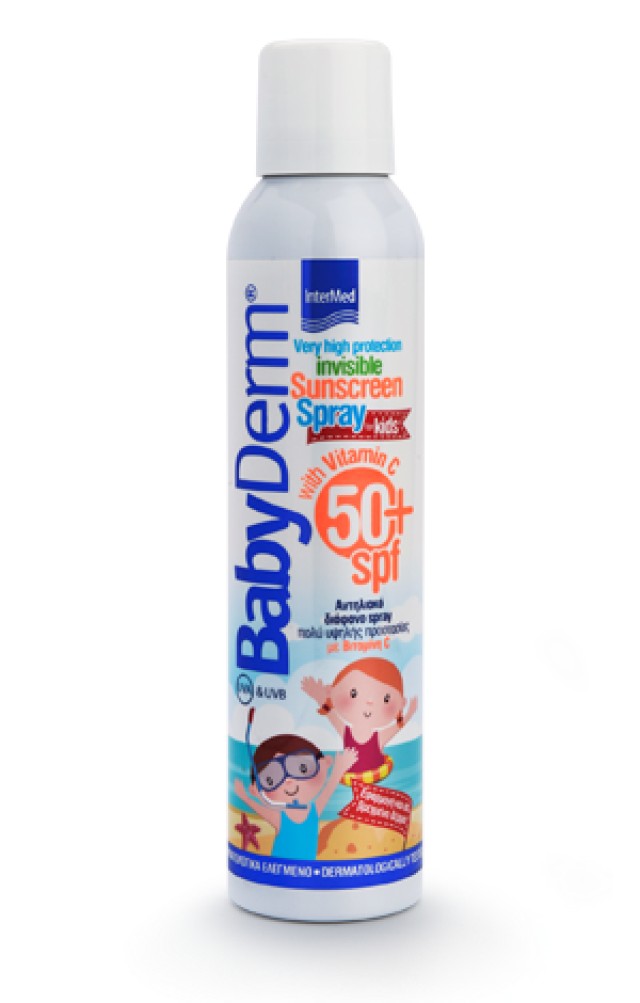 Babyderm Invisible Sun Spray SPF50+ Παιδικό Αντηλιακό Σώματος, 200ml