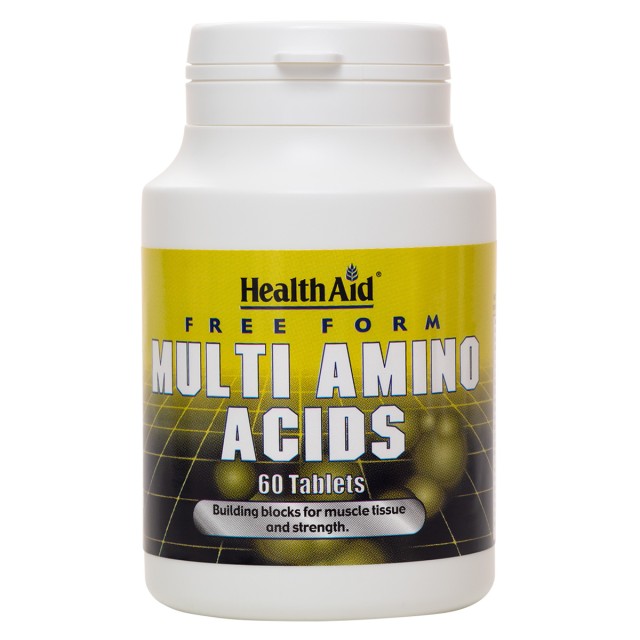 Health Aid Multi Amino Acids Συμπλήρωμα Διατροφής με Αμινοξέα που Συμβάλλουν στην Παραγωγή Πρωτεϊνών, 60 Ταμπλέτες