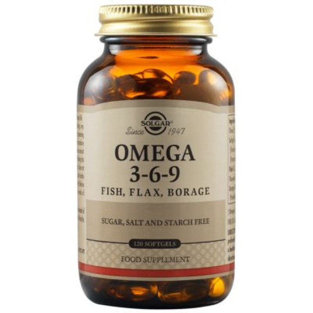 Solgar Omega 3-6-9 Συμπλήρωμα Διατροφής, 120 Μαλακές Κάψουλες