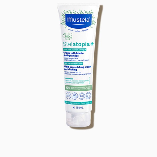 Mustela Stelatopia+ Lipid-Replenishing Cream Anti-Itching Ενυδατική Κρέμα Σώματος για Ξηρό Δέρμα, 150ml