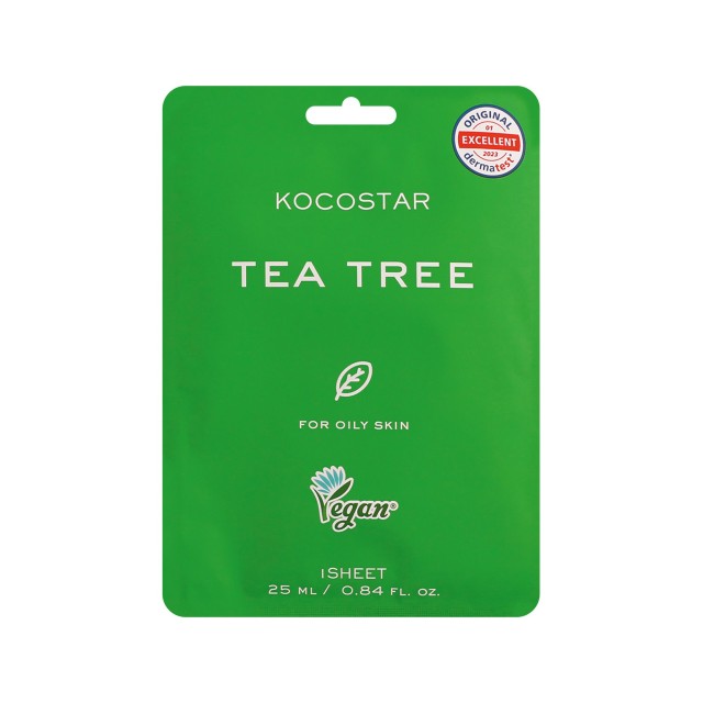 Vican Kocostar Tea Tree Sheet Mask Τονωτική Μάσκα Προσώπου Για Λιπαρές Επιδερμίδες, 25ml