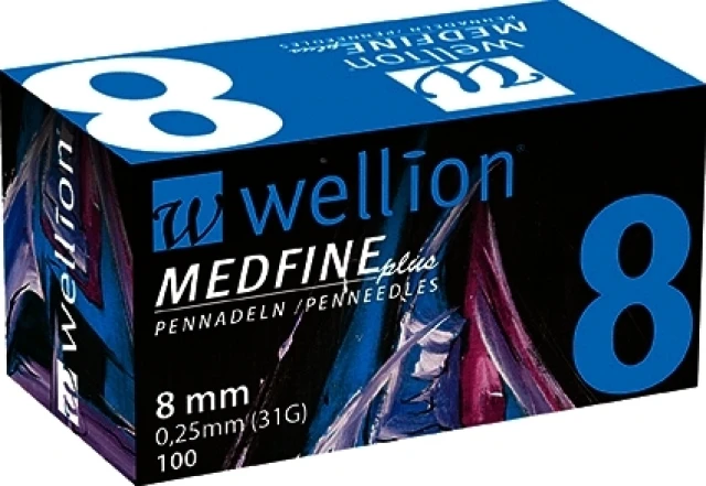 Wellion Medfine Plus Insulin Needles 31G, 100pcs