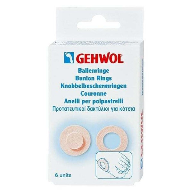 Gehwol Bunion Ring Round Στρογγυλός Προστατευτικός Δακτύλιος για Κότσια 6τμχ
