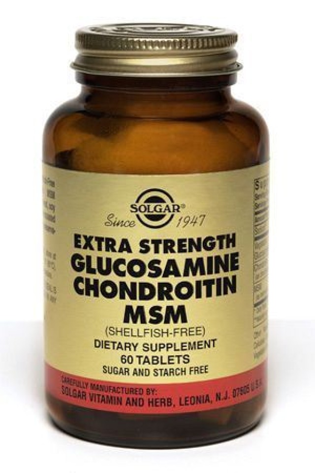 Solgar Extra Strength Glucosamine Chondroitin Msm Συμπλήρωμα Διατροφής Για Χόνδρους Και Αρθρώσεις, 60 Tαμπλέτες
