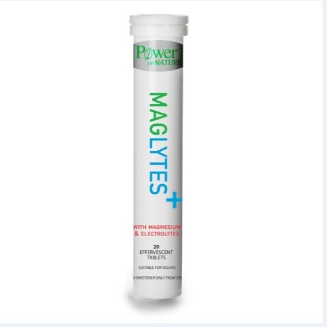 Power of Nature Maglytes Stevia, με μαγνήσιο και Ηλεκτρολύτες, Γεύση Λεμόνι 20 Αναβράζοντα δισκία