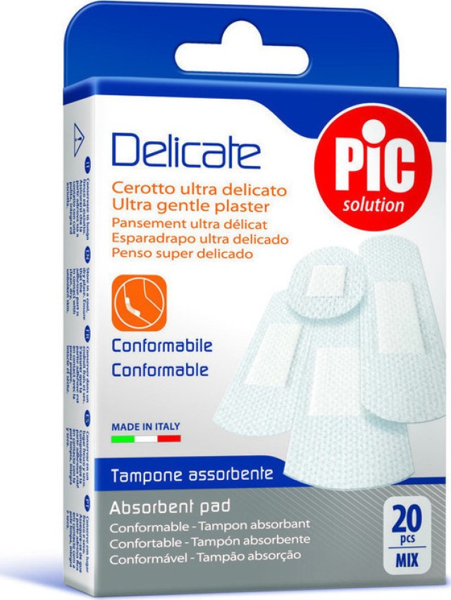 Pic Solution Delicate Αυτοκόλλητα Επιθέματα Λευκά Σε Διάφορα Μεγέθη Mix, 20 Τεμάχια