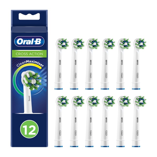 Oral-B Cross Action Ανταλλακτικές Κεφαλές Ηλεκτρικής Οδοντόβουρτσας, 12τμχ