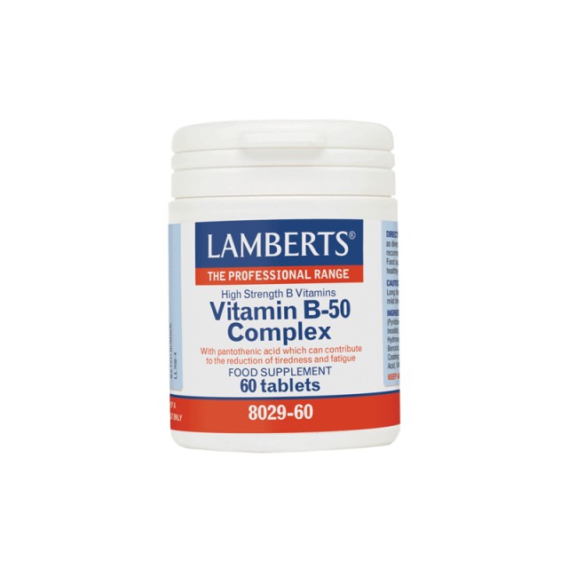 Lamberts B-50 Complex Εξειδικευμένη Διατροφική Φόρμουλα Υψηλής Ισχύος, 60 Ταμπλέτες
