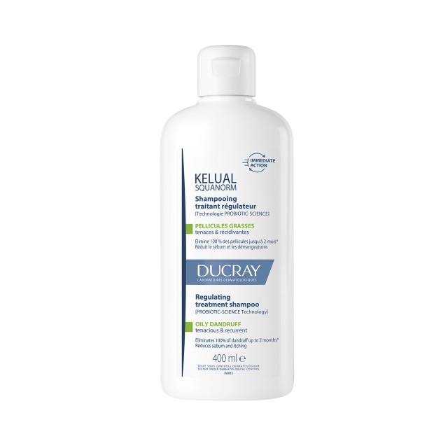 Ducray Kelual Squanorm Oily Dandruff Shampoo Ρυθμιστικό Σαμπουάν Θεραπεία για τη Λιπαρή Πιτυρίδα, 400ml