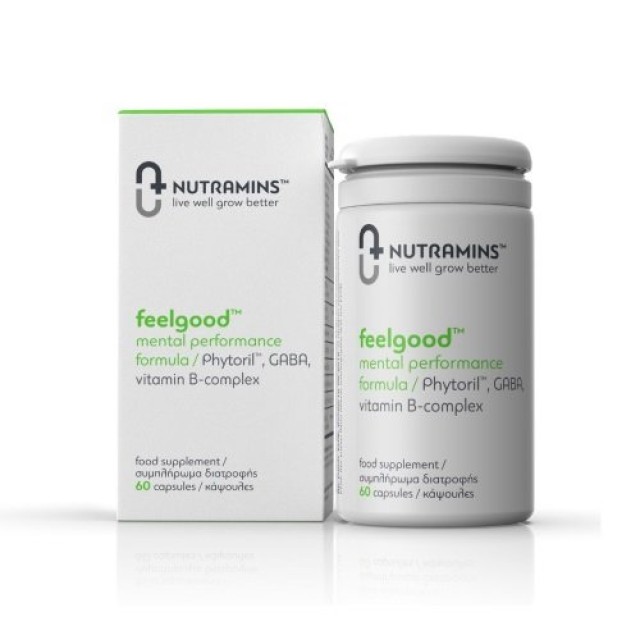 Nutramins Feelgood Mental Performance Formula Συμπλήρωμα Διατροφής Για Καλύτερη Διάθεση και Νοητική Διαύγεια, 60 Κάψουλες