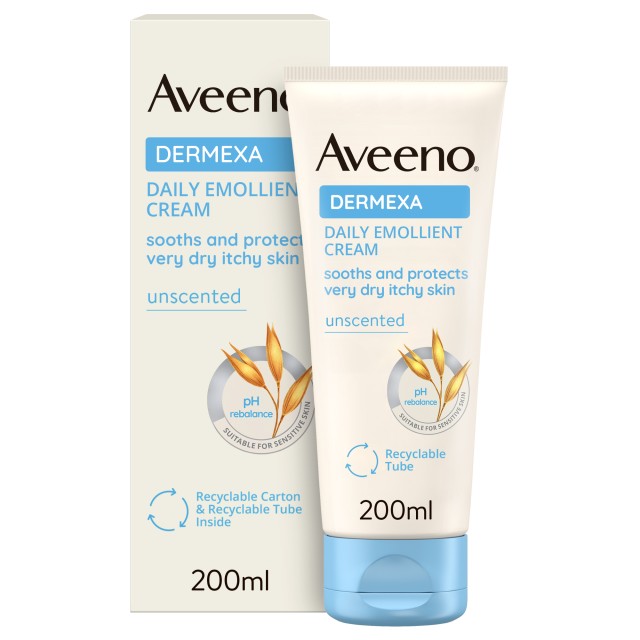 Aveeno® Dermexa Daily Emollient Cream Ενυδατική Κρέμα Σώματος, 200ml