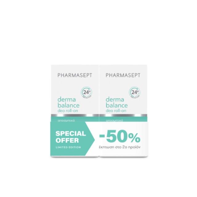 Pharmasept Promo (-50% στο 2ο προϊόν) Balance Mild Deo Roll-On Απαλό Αποσμητικό για Ευαίσθητες Επιδερμίδες, 2x50ml