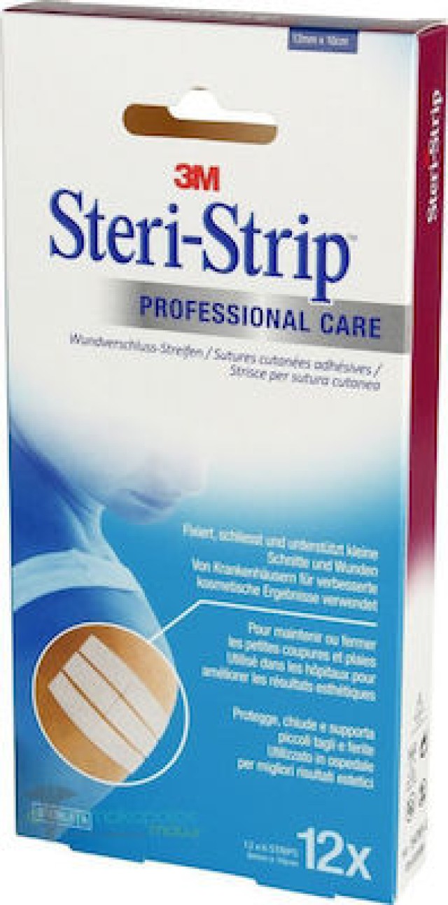 3M Αποστειρωμένα Αυτοκόλλητα Επιθέματα Steri-Strip Professional Care 100x12mm 6τμχ