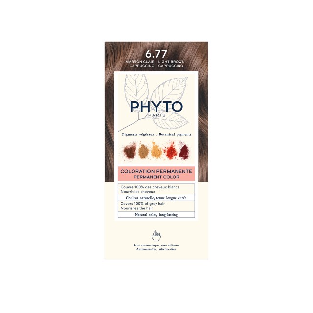 Phyto Phytocolor Μόνιμη Βαφή Μαλλιών 6.77 Μαρόν Ανοιχτό Καπουτσίνο