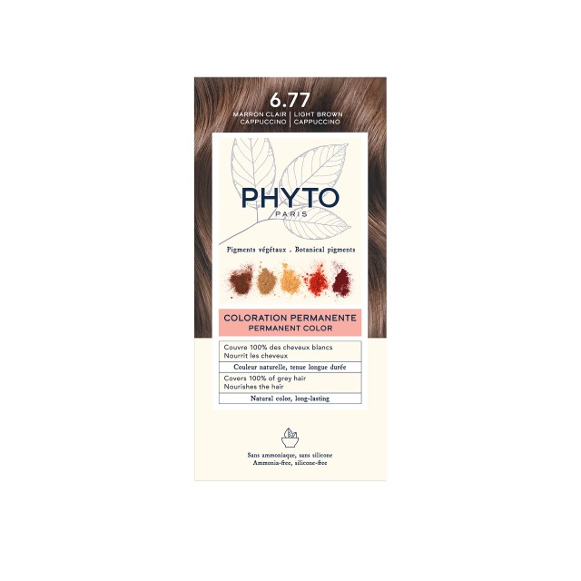 Phyto Phytocolor Μόνιμη Βαφή Μαλλιών 6.77 Μαρόν Ανοιχτό Καπουτσίνο, 1τμχ