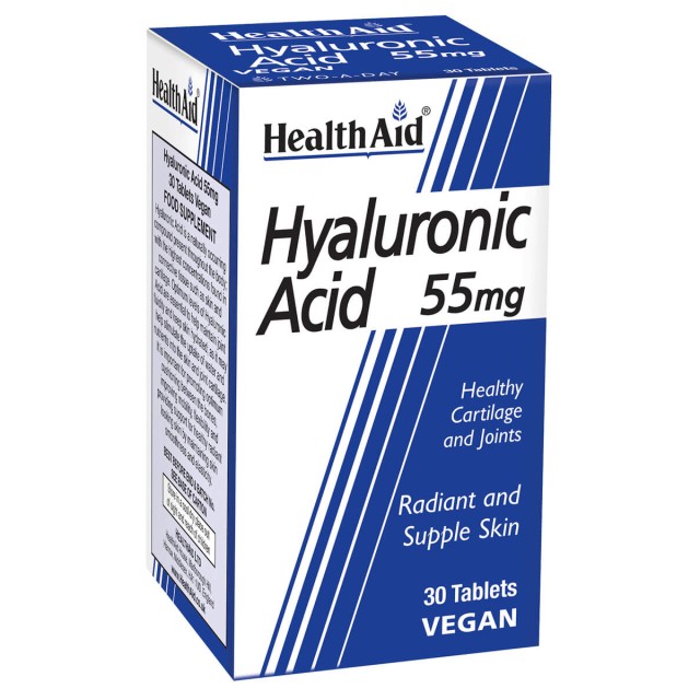 Health Aid Hyaluronic Acid 55mg Συμπλήρωμα Διατροφής με Υαλουρονικό Οξύ για Υγιές Δέρμα & Αρθρώσεις, 30 Ταμπλέτες