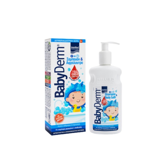 Babyderm Shampoo & Body Bath Απαλό 2 σε 1 Σαμπουάν και Αφρόλουτρο, 300ml