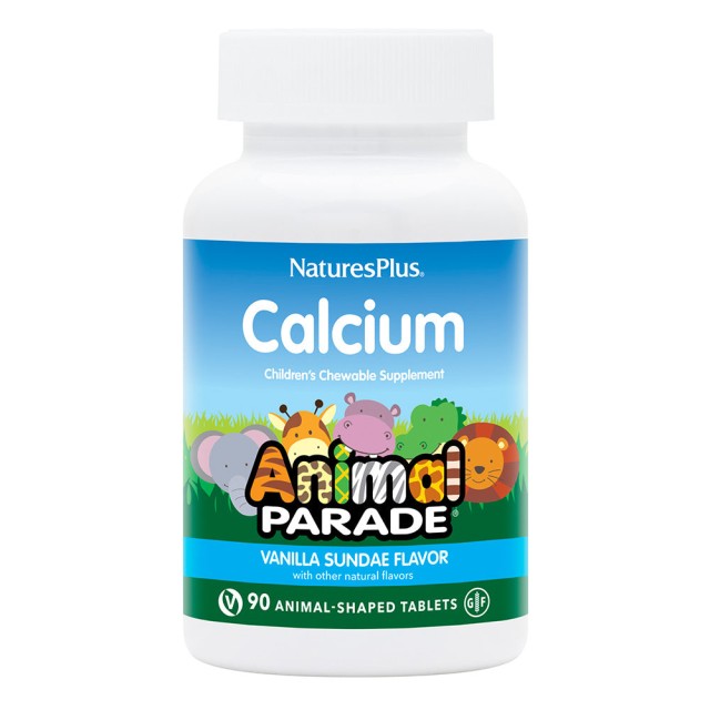Natures Plus Animal Parade Calcium Ζελεδάκια Ασβεστίου για Παιδιά με Γεύση Παγωτό Βανίλια, 90 Μασώμενες Ταμπλέτες