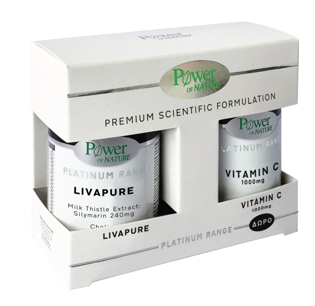 Power Of Nature Premium Scientific Formulation 1000mg Platinum Range Livapure 30 Ταμπλέτες & Platinum Range Vitamin C 1000mg 20 Ταμπλέτες