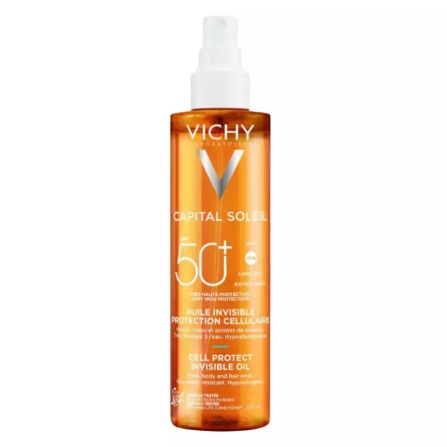 Vichy Capital Soleil Cell Protect Invisible Oil Αντηλιακό Λάδι SPF50+, 200ml