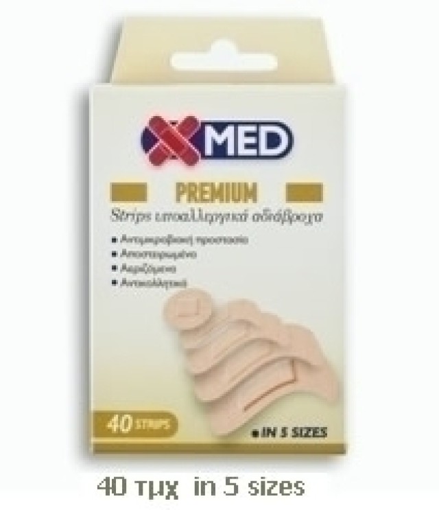 X-Med Premium Strips Αυτοκόλλητα Επιθέματα Διάφορα 40 Τεμάχια