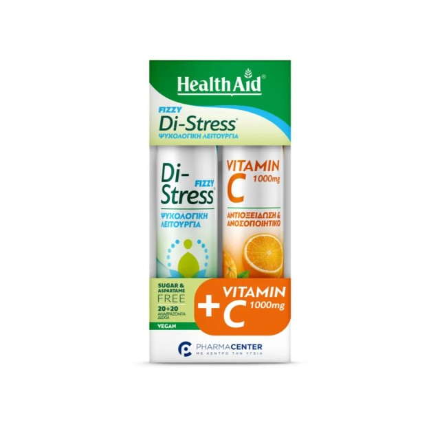 Health Aid Promo Fizzy Di-Stress  Συμπλήρωμα Διατροφής για Καλή Ψυχ...