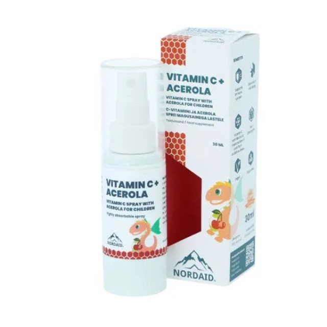 Nordaid Vitamin C + Acerola Spray Συμπλήρωμα Διατροφής για Παιδιά α...